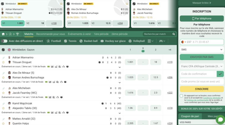Betwinner Gabon, paris en direct (live)